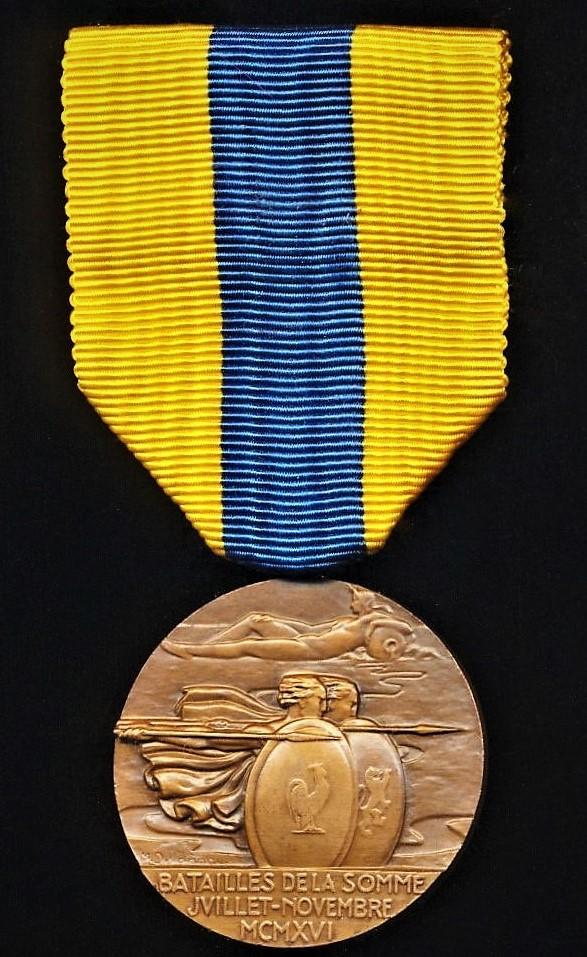 France: Medal for the Battle of the Somme (Medaille De La Somme) 1914-1940