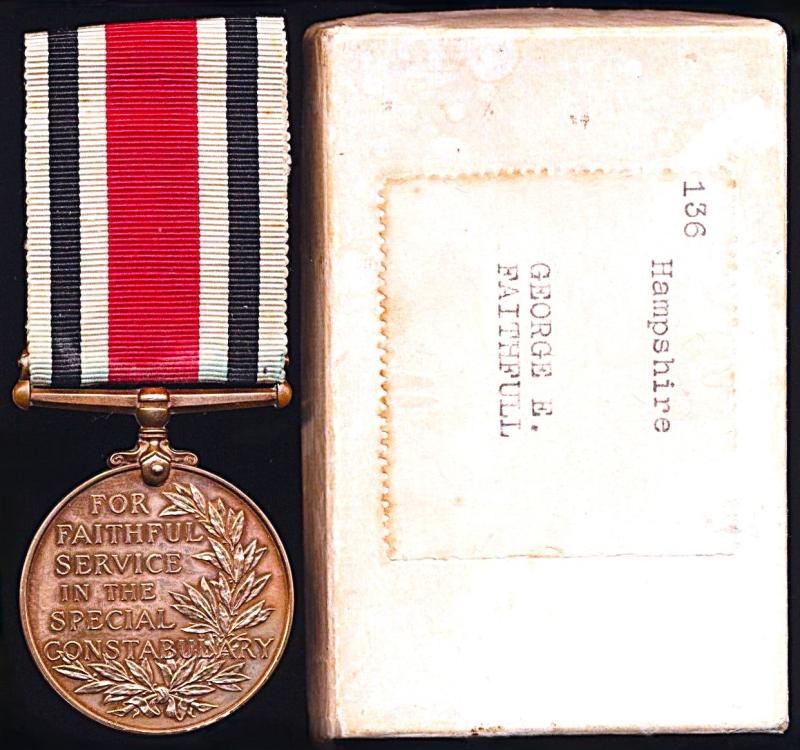 Special Constabulary Long Service Medal. GVI first type (George R. Faithfull)