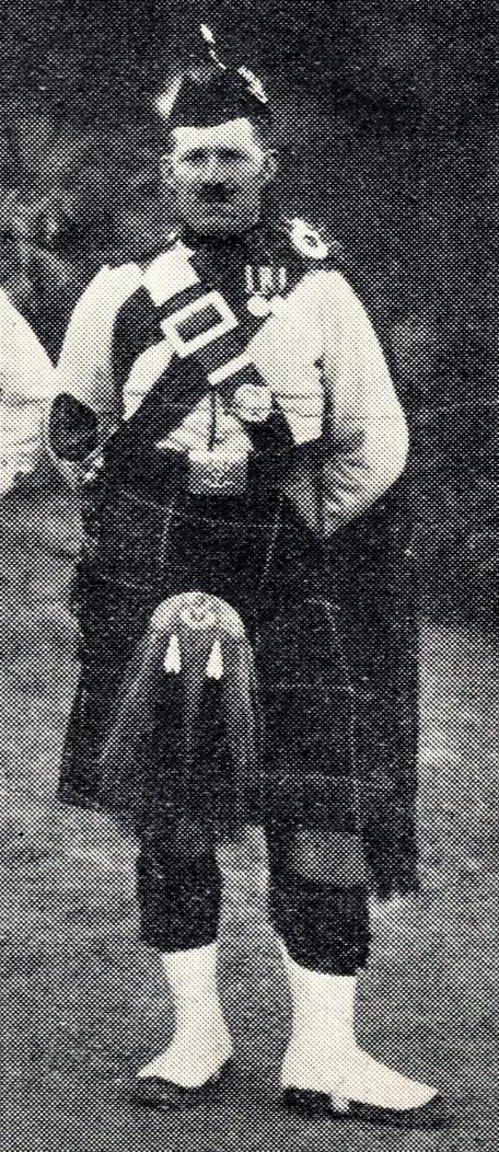 A Pipe-Majors group of 7: Pipe-Major D. 'Swank' McLeod, 2nd Battalion Seaforth Highlanders