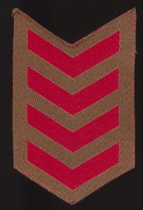British Army and Empire Forces 1939-1945: 4 x Overseas Service Chevrons fabric arm badge
