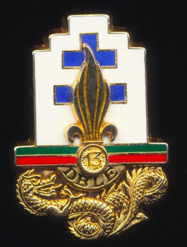 France: Regimental insignia of the 13th Demi-Brigade of Foreign Legion (13e Demi-Brigade de Legion Etrangere, 13e DBLE)