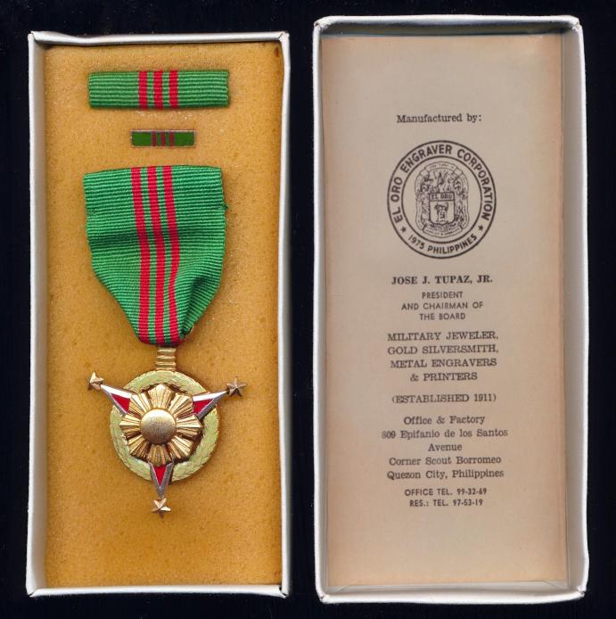 Philippines (Republic 1946): Military Merit Medal. Gilt & enamel