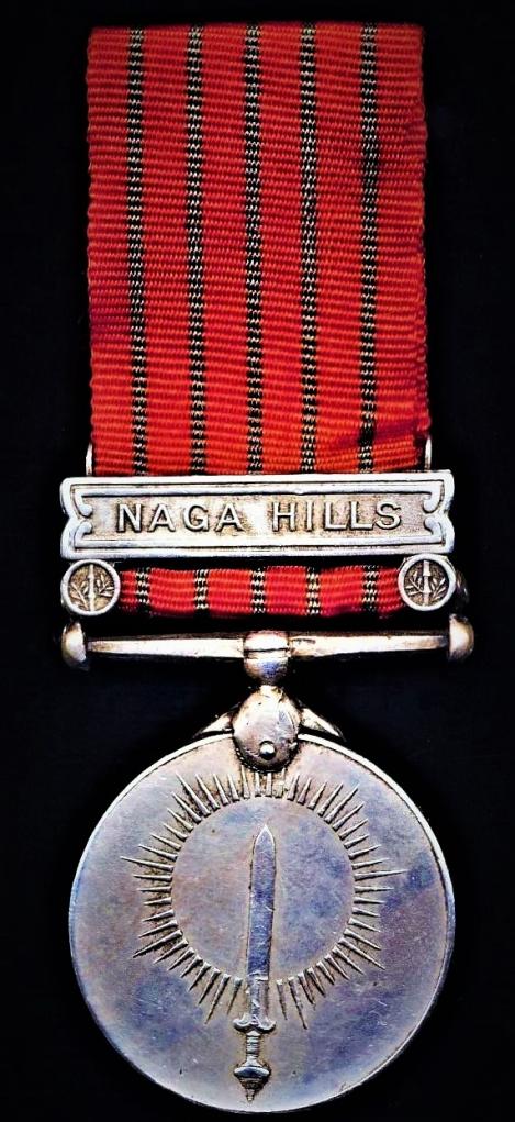 India: General Service Medal 1947. With clasp 'Naga Hills' (1407365 Nk, A. Singh, Bengal Engr. Gp.)