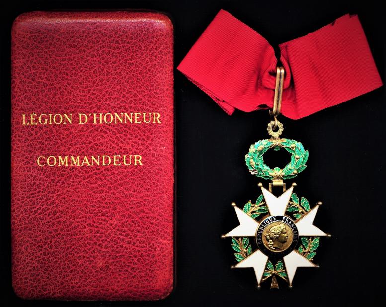France:  Legion of Honour (Legion d'Honneur). Commander’s neck badge. 3rd Repblic issue with dated obverse