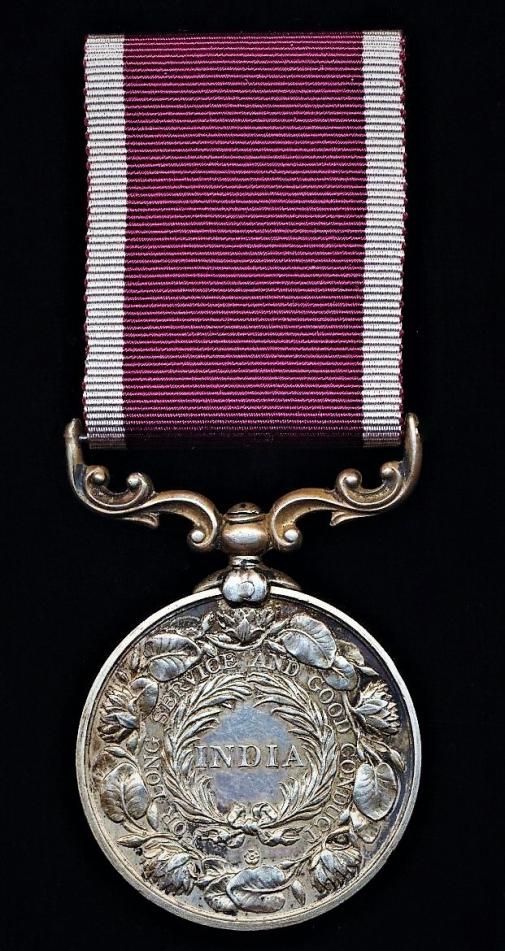 India Long Service & Good Conduct Medal. GVI issue (01500 W-Carr, Hayat Muhammad, I.S.C.)