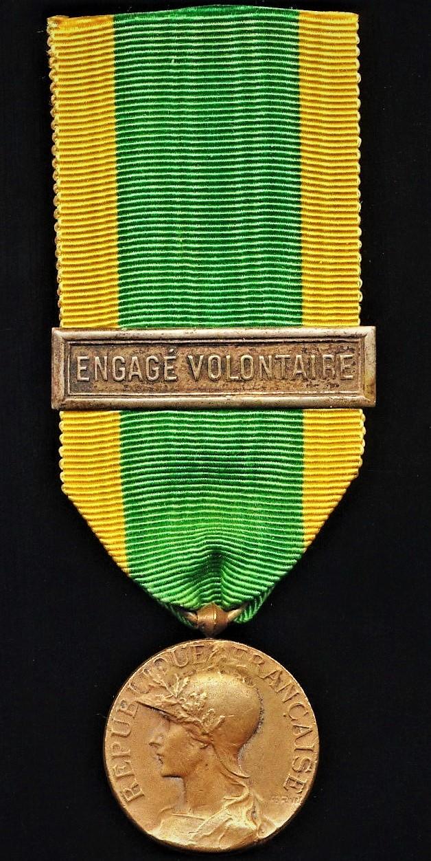 France: Volunteers Service Medal (Medaille d'Engage Volontaire avec 'Engage Volontaire'). With clasp (agrafe) 'Engage Volontaire'