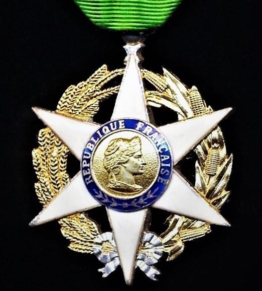 France: Order of Agricultural Merit. (Ordre Du Merite Agricole). 3rd Class 'Knight' gilt and enamel breast badge