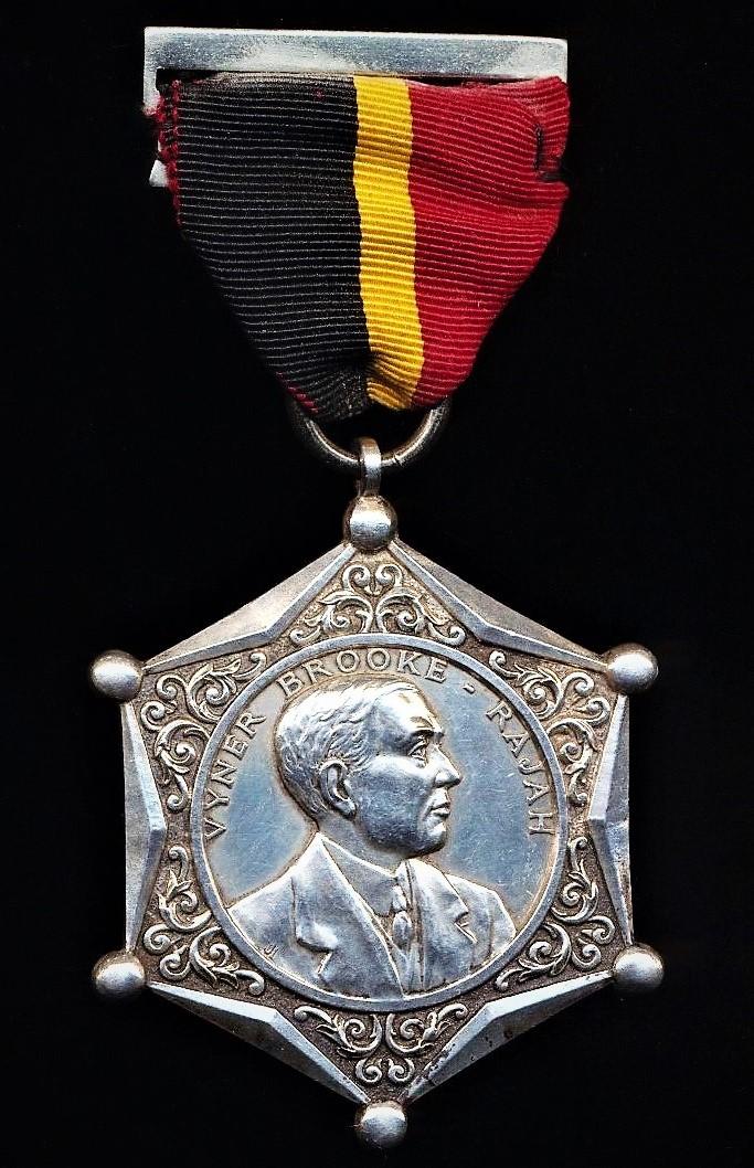 Sarawak: Long Service Decoration. Rajah Charles Vyner de Windt Brooke obverse. Awarded circa 1928-1946. Silver