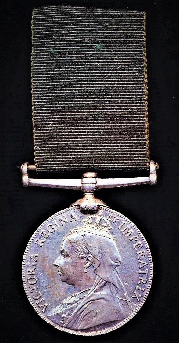 Volunteer Force Long Service Medal (India & the Colonies). Victorian issue (Volr. J. P. Keating Mussoorie Volr. Rifle Corps.)