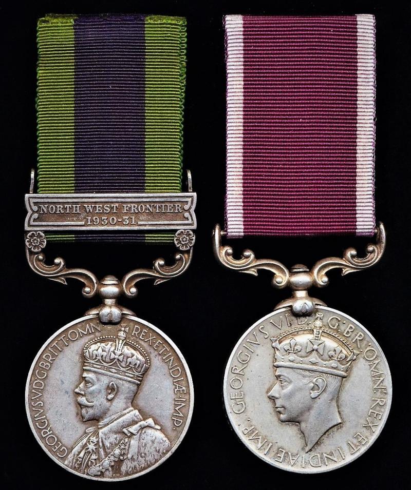 An Indian Non-Combatants campaign & long service medal pair for service with the 'Piffer's': Water Carrier Moti Ram, 13th Frontier Force Training Centre late 6th Battalion 13th Frontier Force Rifles