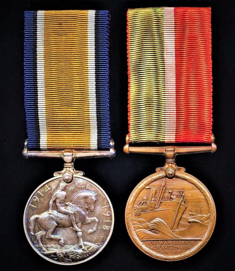 A British Merchant Seaman's Great War campaign medal pair: John Owen Hughes, British Mercantile Marine