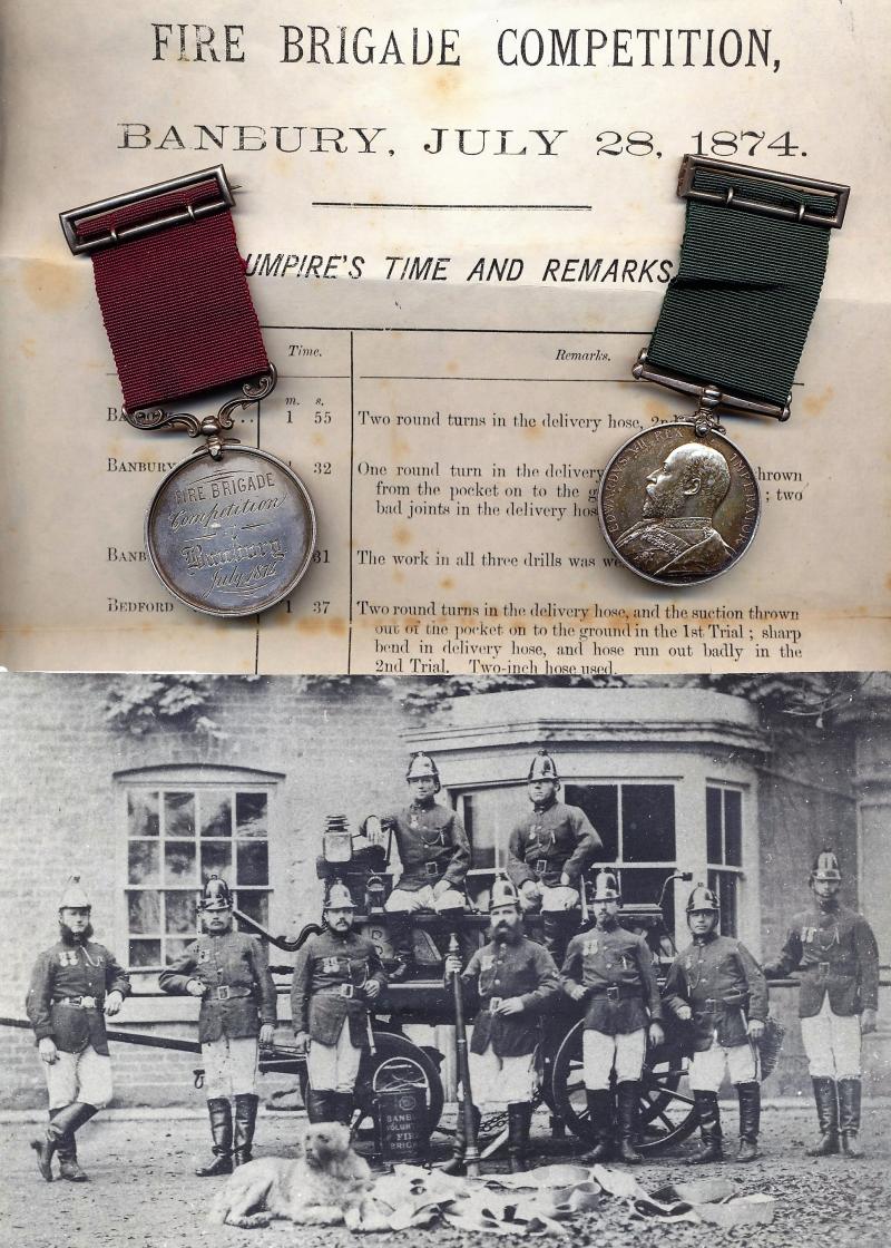 A Banbury, Oxfordshire 'Father & Son' medal pair: The Nason family, late Banbury Volunteer Fire Brigade & 'Banbury Detachment' 2nd Volunteer Battalion Oxfordshire Light Infantry, the 'Banbury Volunteers'