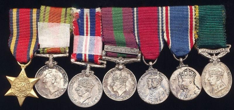 A Fascinating Attributed Miniature Medal group of 7, worn by a Veteran of Battle of Britain, Burma & Netherlands East Indies: Private Leslie William Short, 6th Battalion South Wales Borderers