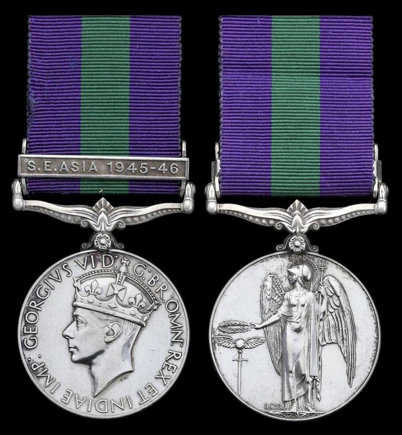 General Service 1918-62, 1 clasp, S. E. Asia 1945-46 (20802 Sep. Dewan Chand, 4 Bn., Dogra R.)