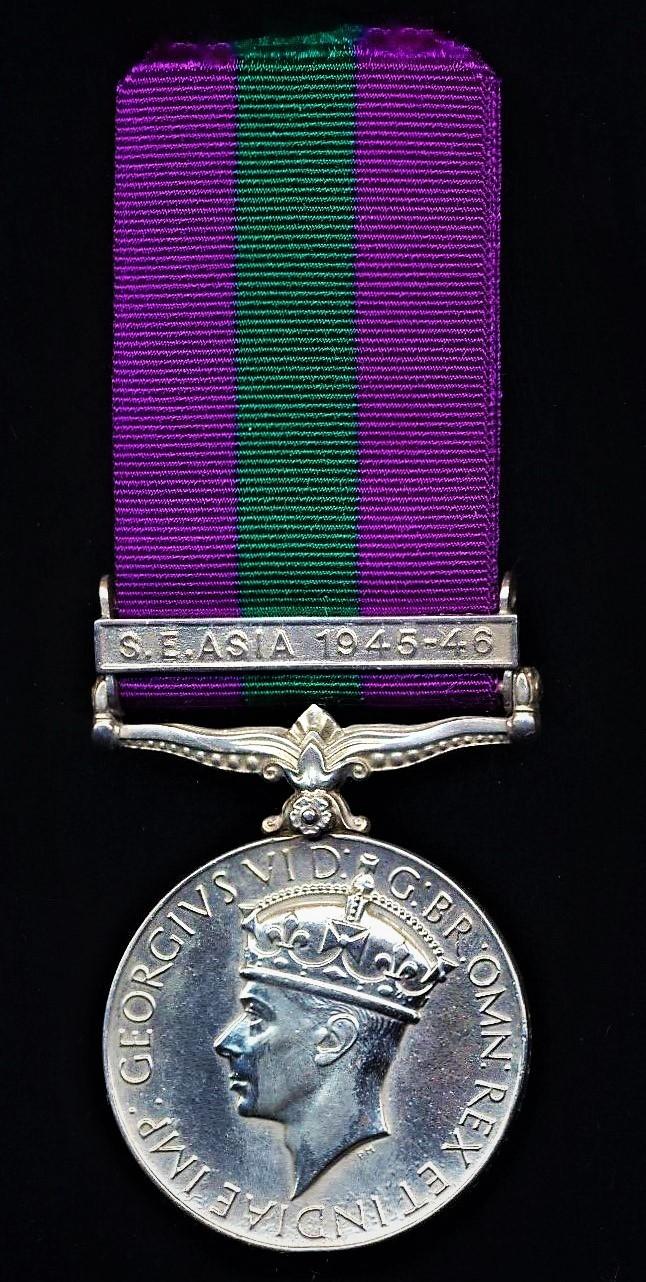 General Service 1918-62, 1 clasp, S. E. Asia 1945-46 (28081 Sep. Shiv Singh, 9 Bn., F.F.R.)