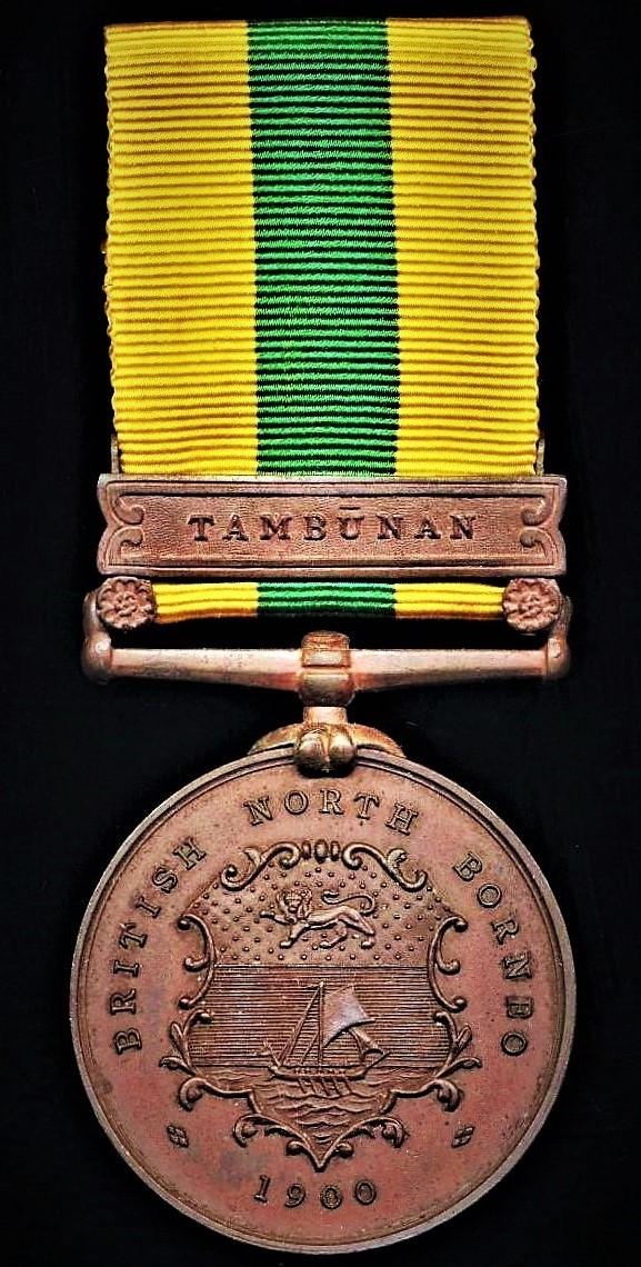 British North Borneo Company Medal 1900. Bronze issue with clasp 'Tambunan'