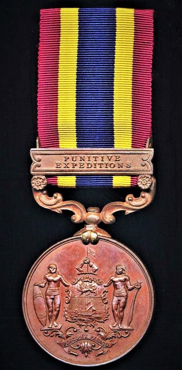 British North Borneo Company Medal 1897-1916. Bronze issue with clasp 'Punitive Expeditions'