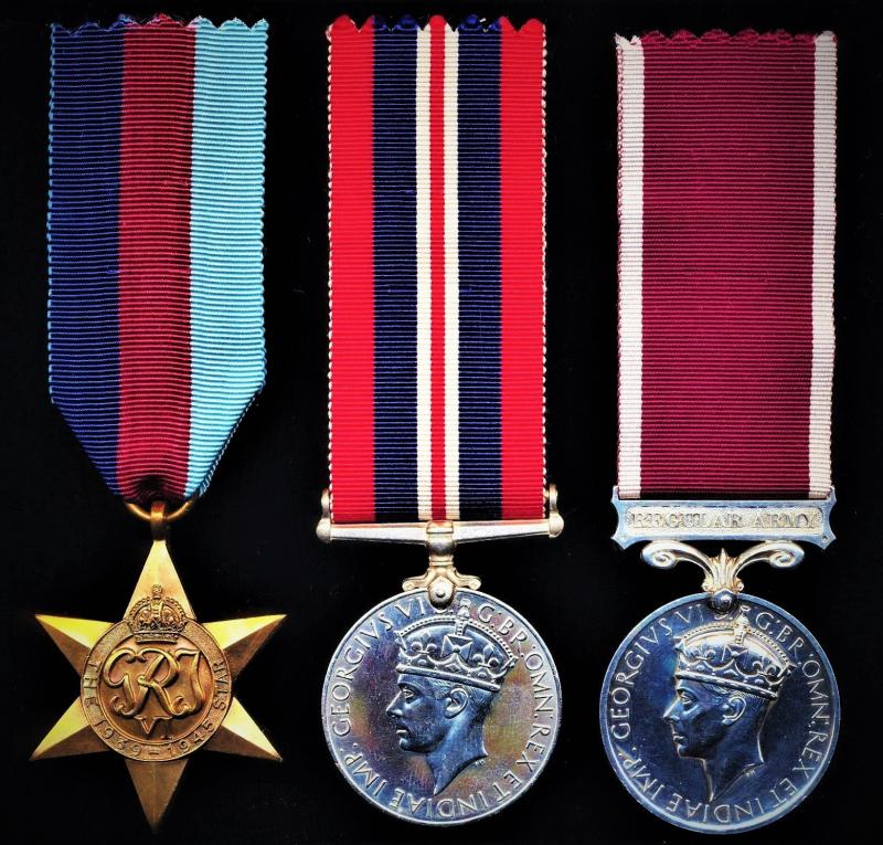 A confirmed 51st Highland Division 'St Valery' Second World War & Long Service medal group of 3: Private Frederick Reid, 1st Battalion Gordon Highlanders, 51st Highland Division