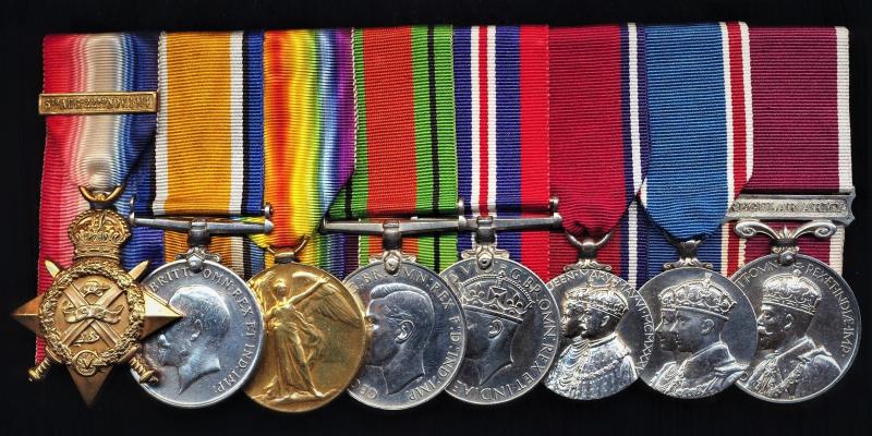 A Second World War Officer Casualty & former Great War Prisoner of War medal group of 7: Captain (QM) James Eyre Wilson, Gordon Highlanders, late 1st Battalion Gordon Highlanders
