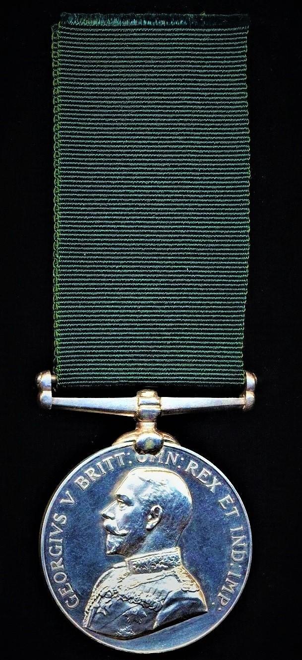 Volunteer Long Service Medal (India & the Colonies). GV issue