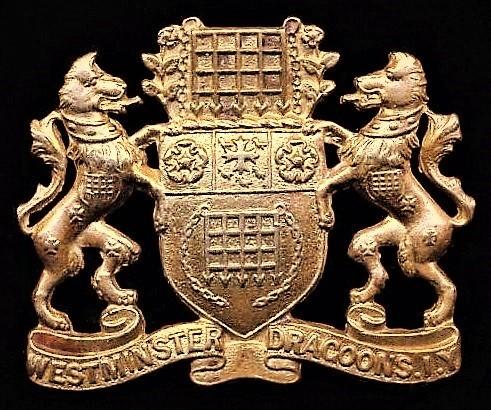 2nd County of London (Westminster Dragoons) Imperial Yeomanry: Cap badge. Gilding metal. Circa 1899-1908
