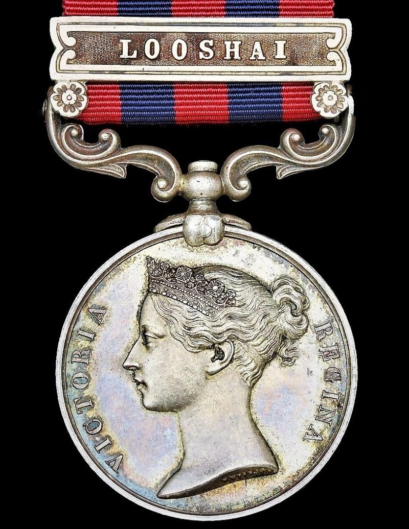 India General Service Medal 1854-95. Silver issue with clasp 'Looshai'