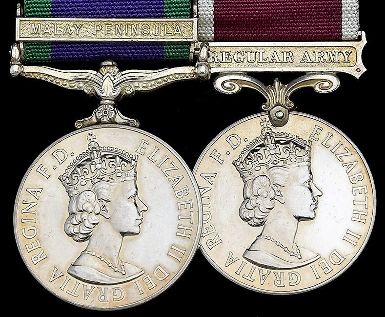 A  Senior Non Commissioned Officers campaign & long service medal pair: Staff Sergeant G. W. Martin, Royal Electrical & Mechanical Engineers