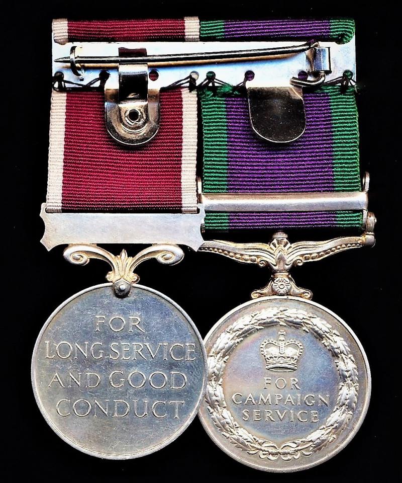 A  Senior Non Commissioned Officers campaign & long service medal pair: Staff Sergeant G. W. Martin, Royal Electrical & Mechanical Engineers