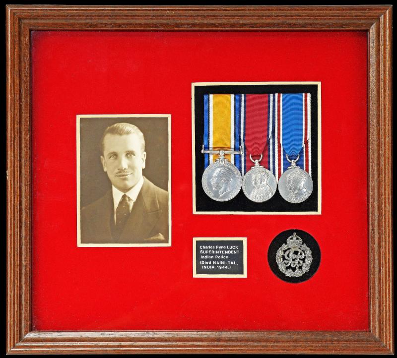 An extremely rare to unit & 'Died-in-India' Great War & Inter-War medals group of 3: Superintendent Charles Pyne Luck, Indian Police, late 1st Battalion 131st United Provinces Regiment, Indian Army