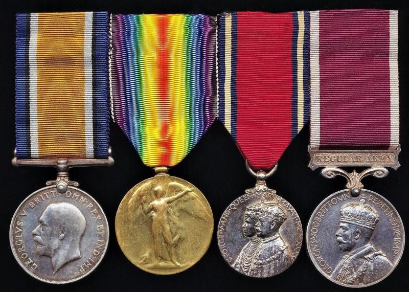 A Great War & post-war 'Service against the Irish Rebels, Irish Republican Army / Sinn Fein' medal group of 4: Private Horace Charles Ernest Sandford, Oxfordshire and Buckinghamshire Light Infantry, late King’s Royal Rifle Corps