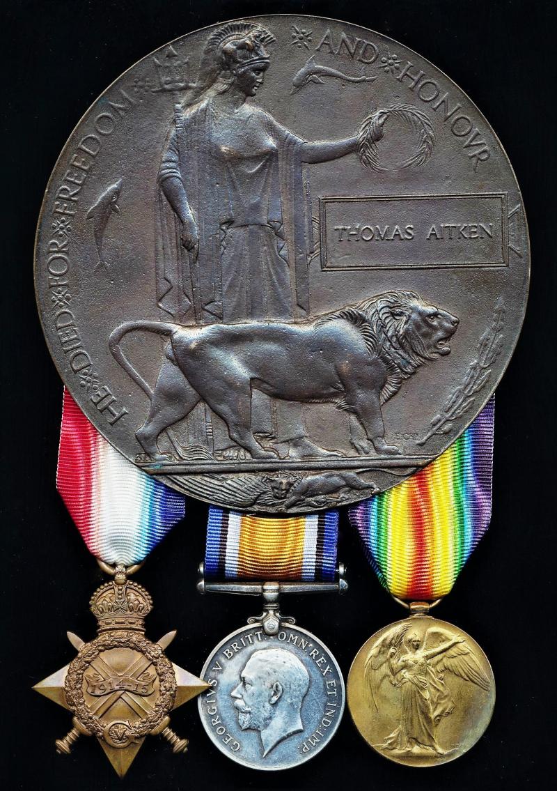 A 'Jock' casualty of the Somme, Great War Campaign Medal & Memorial Plaque group of 4: Private Thomas Aitken, 2nd Battalion Royal Scots Fusiliers, late 1st Battalion Royal Scots Fusiliers
