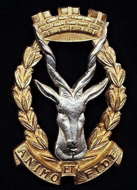 Republic of South Africa: Regiment South West Africa. Bi-metal cap badge