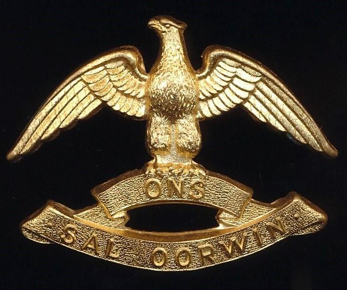 Republic of South Africa: Regiment West Rand. Gilding metal cap badge