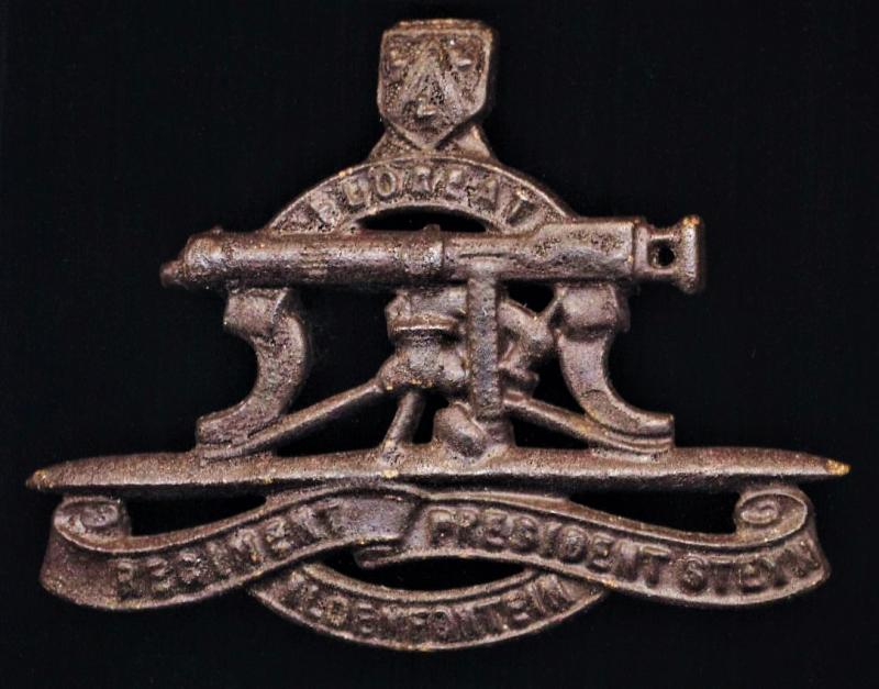 Union of South Africa: Regiment President Steyn. Officers service dress bronze collar & or beret badge