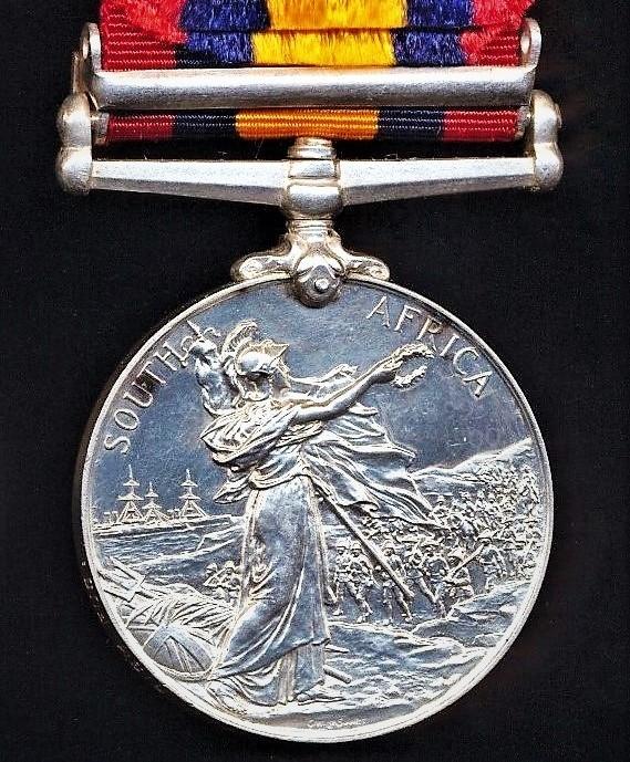 Queens South Africa Medal 1899-1902. Silver issue with clasp 'Natal' (3387 Pte J. Hughes, Rl. Irish Fus:)