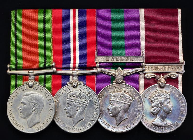 A Senior 'Non-Commissioned-Officer's' Second World War, campaign & long service medal group of 4: Quartermaster N. Gilbert, Royal Electrical & Mechanical Engineers