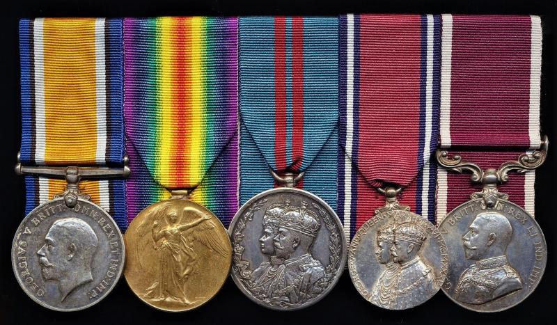 A scarce 'Barracks Department' Great War, royal commemorative & long service medal group of 5: Sub-Conductor Albert James William Thompson, Indian Unattached List,  Military Engineer Service late Barracks Department & 'R' Battery Royal Horse Artillery