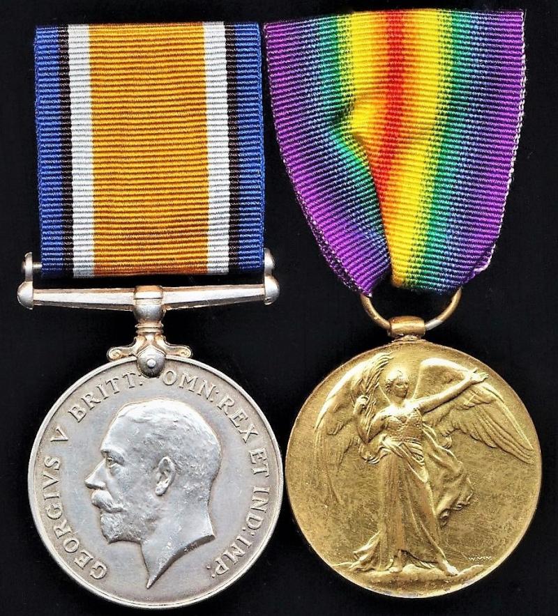 A 'Jock's Great War casualty medal pair for the Battle of Arras 1917: Sergeant James William Robson, 1st Battalion Gordon Highlanders, late 4th Gordon Highlanders