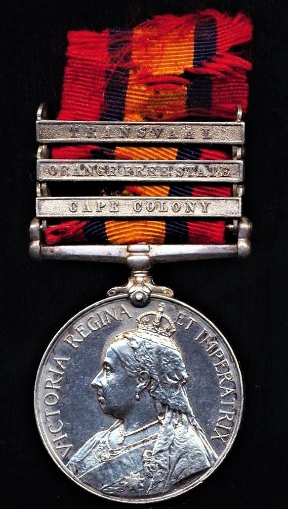 A 'Jocks N.C.O.'s' South African War & 1914 'Mons' casualty medal pair: Sergeant John Brabender, 2nd Battalion Argyll & Sutherland Highlanders