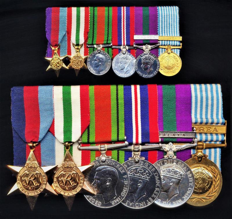 A positively attributed Second World War, Malaya Emergency and Korea service campaign miniature medal group of 6:  Captain Ian Arthur Eric Wayland Cleveland, Royal Regiment of Artillery