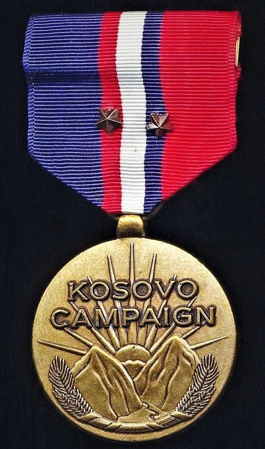 United States: Kosovo Campaign Medal. With 2 x 'Bronze Service Stars' devices on the riband