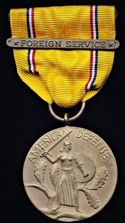 United States: American Defense Medal. With clasp 'Foreign Service' (for US Army & Army Air Corps personnel)