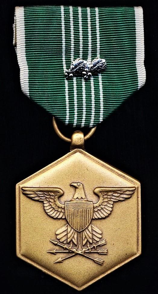 United States: Army Commendation Medal (Instituted 1945). With 2 x 'Silver Oakleaf Clusters'