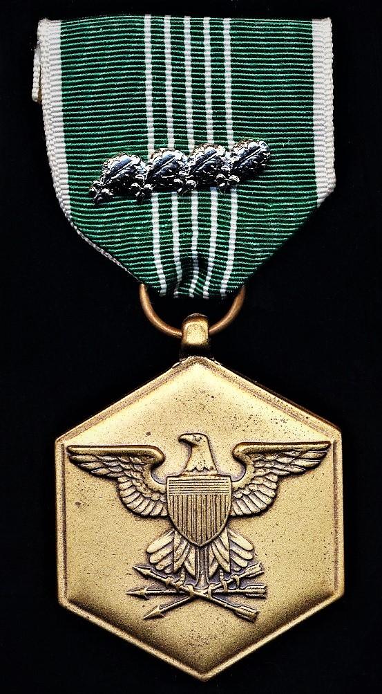 United States: Army Commendation Medal (Instituted 1945). With 4 x 'Silver Oakleaf Clusters'