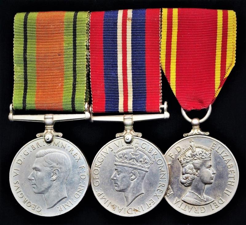 A Fireman & Second World War veteran's medal group of 3: Fireman Alfred Bull, Manchester Fire Brigade, & H.M. Armed Forces
