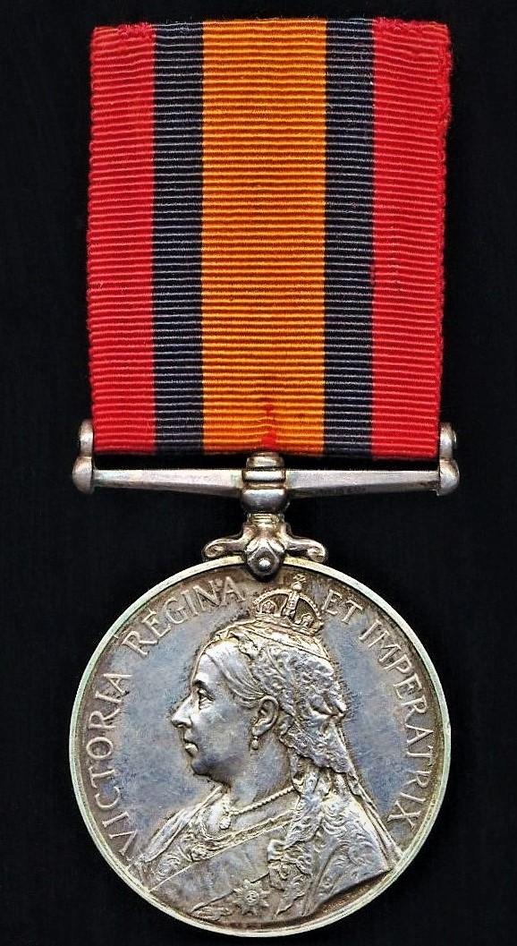 Queens South Africa Medal 1901-1902. No clasp (7281 Corpl: A. Porter. Midd’x Regt.)