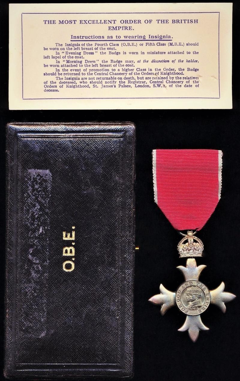 Order Of The Most Excellent Order of the British Empire (Civil). A 4th class Officer’s (O.B.E.) 2nd type breast badge. Silver gilt. An attributed item of insignia - David Archibald, O.B.E., General Secretary of the North Atlantic Liner Committee
