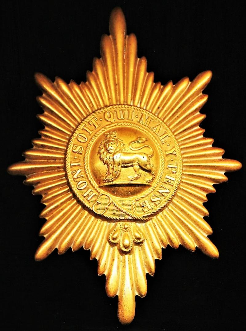 Worcestershire Regiment: Brass 'Valise Badge'. With 'Victorian' crown on Lion
