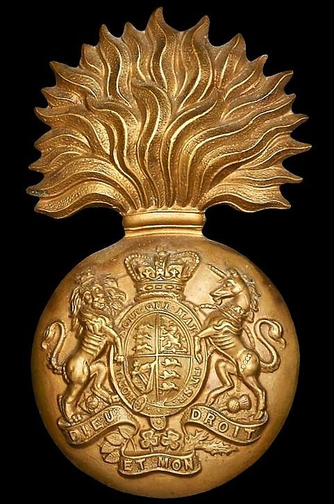 Royal Scots Fusiliers: Gilding metal 'Cap Badge'. With 'Victorian' crown. Circa 1890-1902