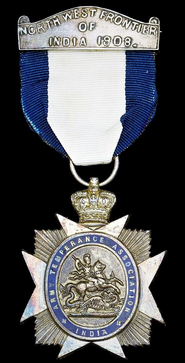 Army Temperance Association India: Five Year Medal (ATAI.5) 'The White Star'. With top brooch bar 'North West Frontier 1908'